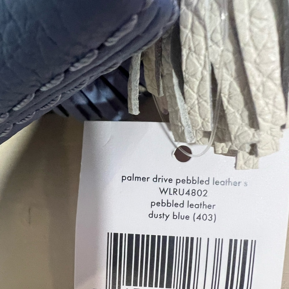 New tag Kate Spade Palmer Drive Clutch Handbag Purse Dusty Blue Pebbled Leather - Picture 3 of 4